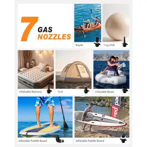 GICLE 22PSI elektromos SUP pumpa 12V autós csatlakozóval paddleboard felfújáshoz
