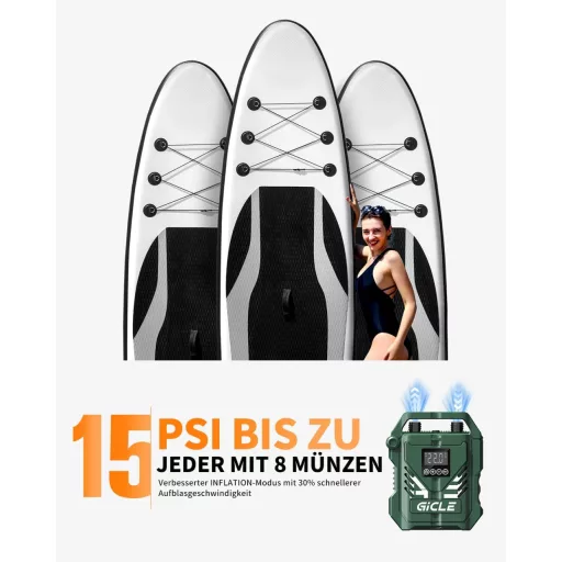 GICLE 22PSI elektromos SUP pumpa 12V autós csatlakozóval paddleboard felfújáshoz