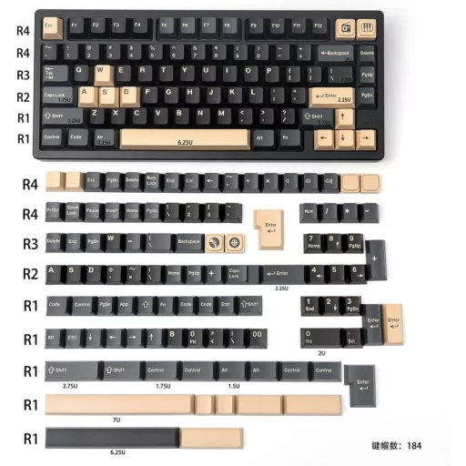 Sumgsn Doubleshot 160 Billentyűkészlet Cherry Profile 7U Space Bar 61-104 Gomb