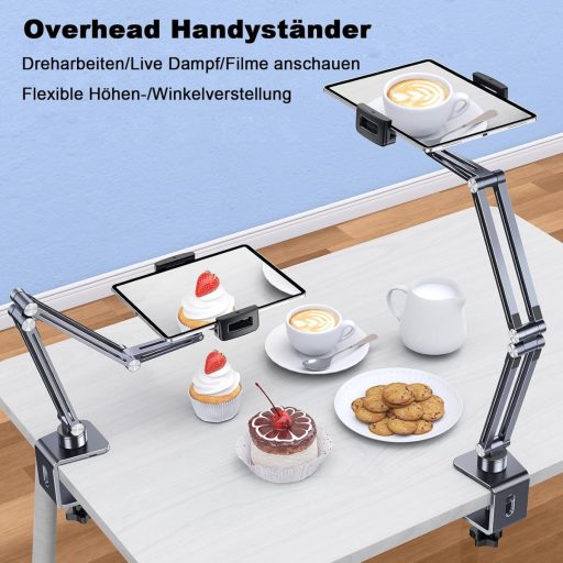 nediea Univerzális Tablet Tartó Ágyhoz és Asztalhoz - 360° Forgatható, Összecsukható Állvány iPad/Kindle/Switch Készülékekhez, 4-12,9" Méret