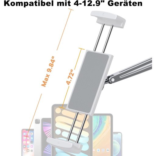 Suport universal pentru tabletă nediea, pentru pat și birou - Rotire 360°, suport pliabil pentru iPad/Kindle/Switch, dimensiuni 4-12,9"