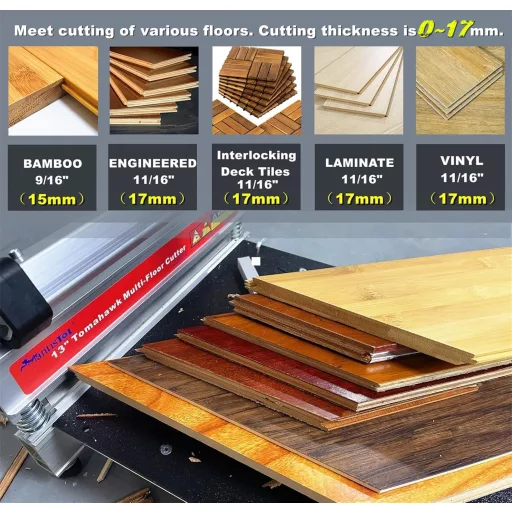 MantisTol TC-330 Professzionális Laminált Padló Vágó - 330mm Precíziós Vágógép Laminált, Bambusz, Parketta, Vinyl és SPC Padlókhoz, 17mm Vas