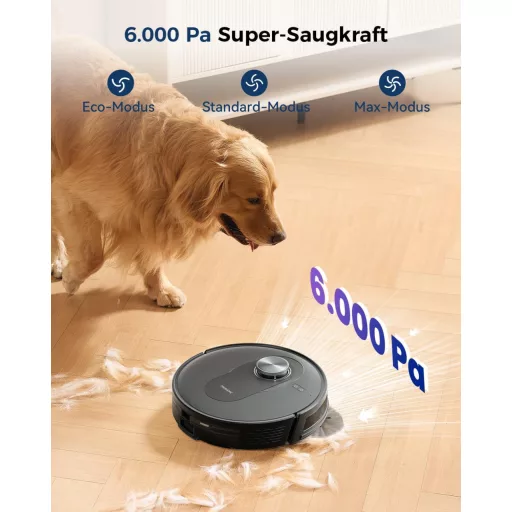 Proscenic Q8 Max robotporszívó önjáró állomással, 6000Pa, 200 perc üzemidő - Black