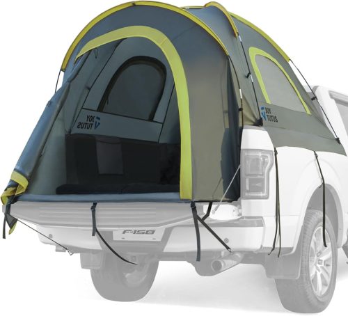 Cort JOYTUTUS pentru camionetă cu platformă - Impermeabil PU2000, strat dublu, 2 persoane, portabil, pentru camping, platformă 5.5'-6', verde