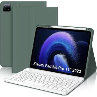   IVEOPPE Xiaomi Pad 6 11" bőr tok mágneses AZERTY billentyűzettel