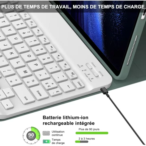 IVEOPPE Xiaomi Pad 6 11" bőr tok mágneses AZERTY billentyűzettel