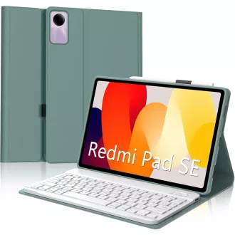   IVEOPPE Redmi Pad SE 11" Billentyűzetes Tok, Mágneses Bluetooth Billentyűzet, Sötétzöld