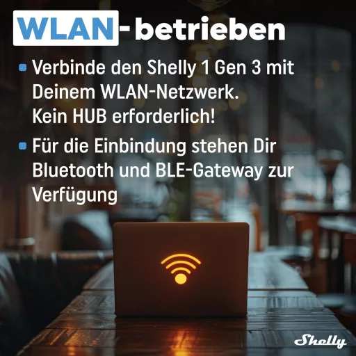 Inteligentné Wi-Fi relé Shelly 1 Gen3, kompatibilné s vypínačmi, Alexa a Google Home