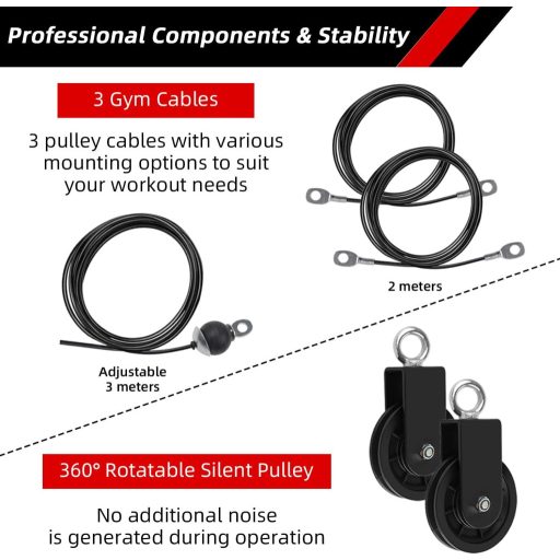 LFJ Fitness sťahovacia veža na latissimy, sťahovacia kladka na triceps, domáce posilňovacie zariadenie