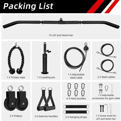 LFJ Fitness Lat Pull Torony Kábel Húzógép Tricepsz Edzés Otthoni Erőedzés Berendezés