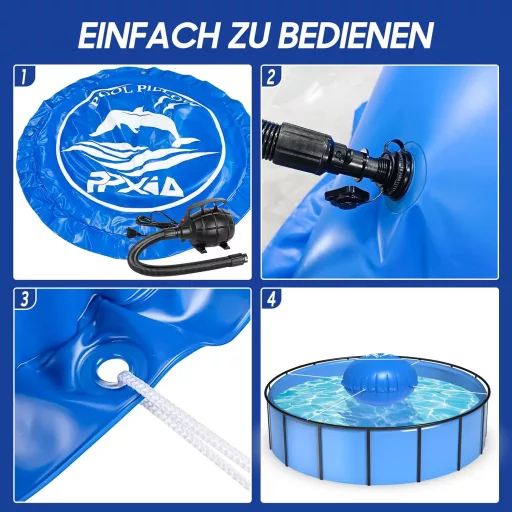 PPXIA Téli Medence Párna 2.5m Kerek XXL Légpárna Dupla Szelep -25°C