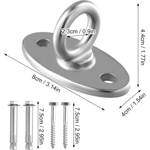 Dibotell Kuka za strop od nehrđajućeg čelika - Snažni držač za viseću stolicu, zidni nosač, set za vješanje U-tipa za joga ljuljačku, tendu