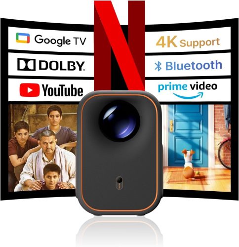 Videoproiector portabil 4K Formovie Xming Episode One cu certificare Netflix, Google TV, sunet Dolby, conectivitate WiFi 6 și Bluetooth 5.2