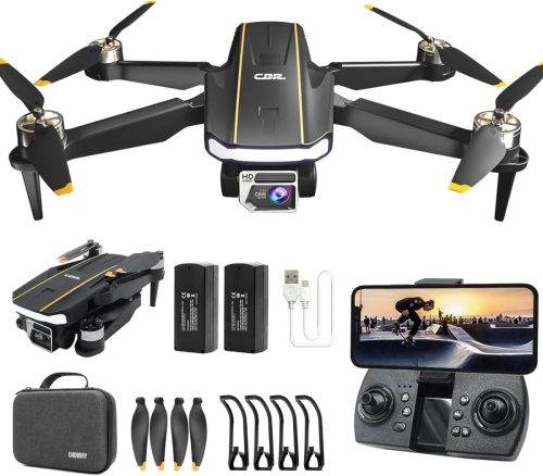 CHUBORY A68 WiFi FPV Dron pre začiatočníkov s HD kamerou, bezkartáčovým motorom, automatickým vznášaním sa, funkciou 3D Flip, 2 batériami a prenosnou taškou.