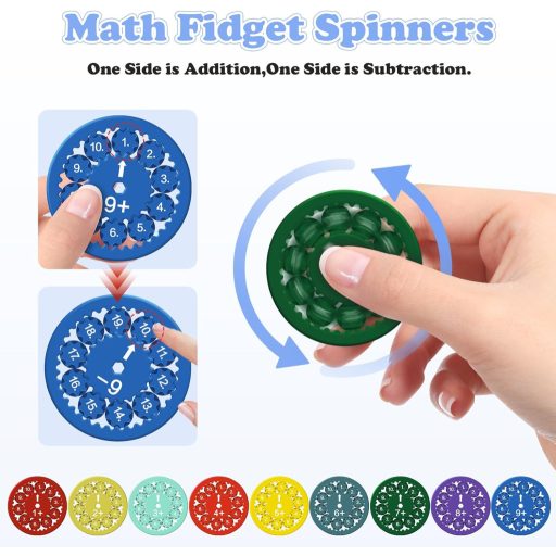 Coolden 9-dielna matematická fidget spinner sada pre deti - Vzdelávacia hračka na odbúranie stresu pre učenie sčítania a odčítania od 5 rokov.