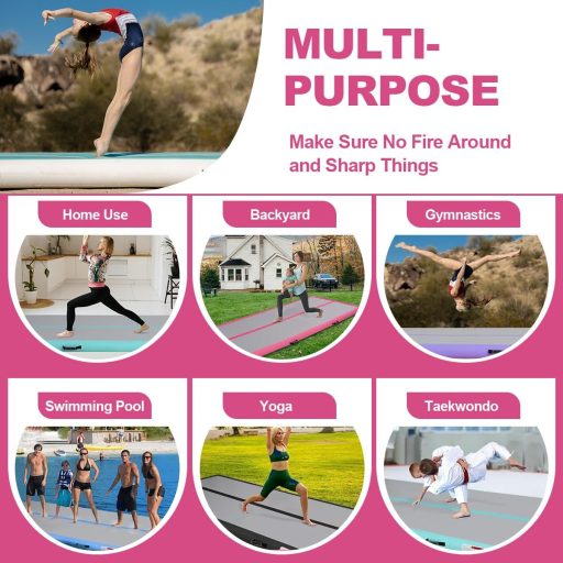 Saltea Airtrack cu Pompă Electrică 3m Gimnastică Yoga Pad Antrenament