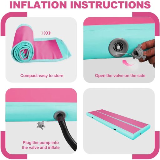 Saltea Airtrack cu Pompă Electrică 3m Gimnastică Yoga Pad Antrenament