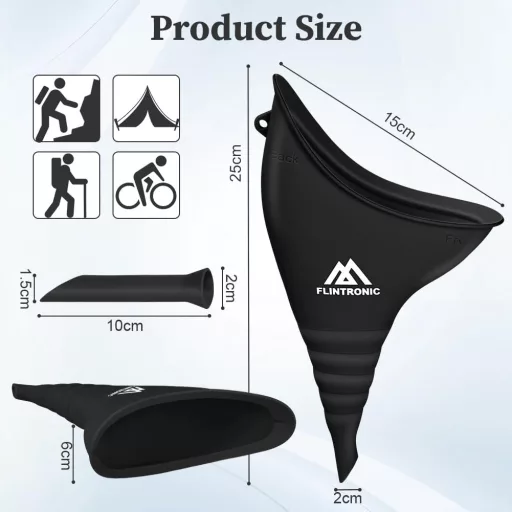 Urinal portabil pentru femei flintronic cu tub, pentru camping și călătorii