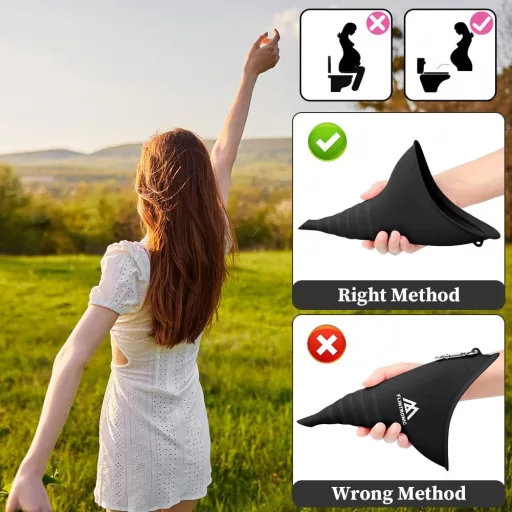 Urinal portabil pentru femei flintronic cu tub, pentru camping și călătorii