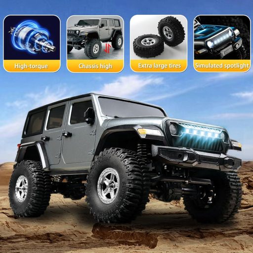 Mostop 1:18 Rock Crawler 4x4 RC autó 2 akkuval, vízálló terepjáró LED fénnyel