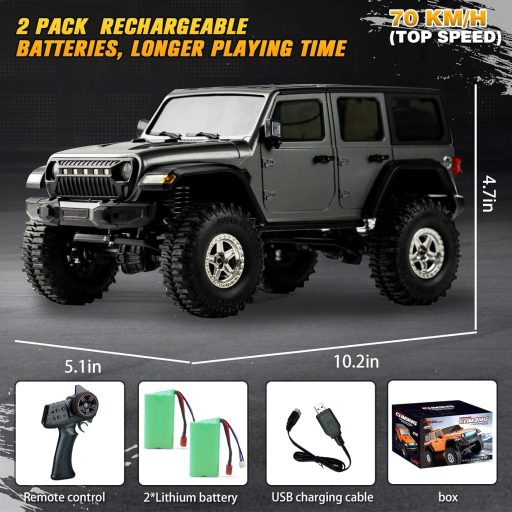 Mostop 1:18 Rock Crawler 4x4 RC autó 2 akkuval, vízálló terepjáró LED fénnyel