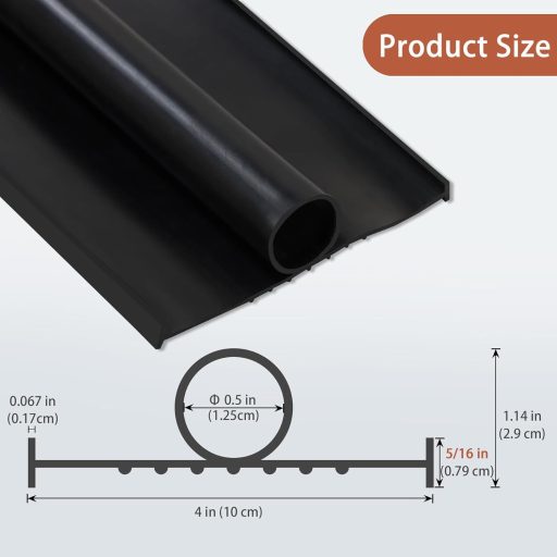 Gaahing 3m Garázskapu Padlótömítő Csík - Időjárásálló Gumi Szigetelőszalag T-Végű Dupla Sínhez, Fekete TPE Ütközésgátló