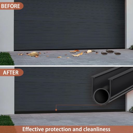 Gaahing 3m Garnitură de etanșare pentru ușa de garaj - Bandă izolatoare din cauciuc rezistentă la intemperii cu capăt T pentru șină dublă, protecție anti-coliziune TPE neagră