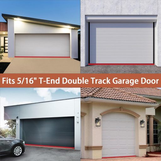 Gaahing 3m Garázskapu Padlótömítő Csík - Időjárásálló Gumi Szigetelőszalag T-Végű Dupla Sínhez, Fekete TPE Ütközésgátló