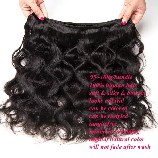 Huarisi 10A Body Wave 28" Brazíliai Remy Hajhosszabbítás 100g Fekete Nőknek