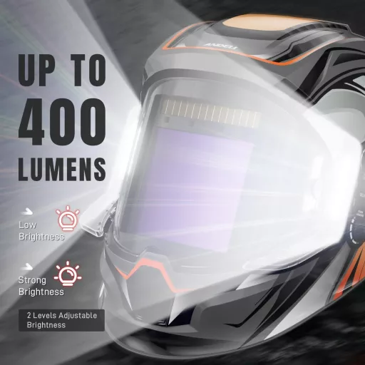 ANDELI Automata Sötétedő Hegesztőpajzs 180° Panoráma Nézet LED