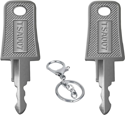 Set de chei DELAIHUIL TSA007 - 2 bucăți chei de rezervă din oțel inoxidabil pentru bagaje, valize, lacăte cu cifru, chei de urgență pentru călătorii