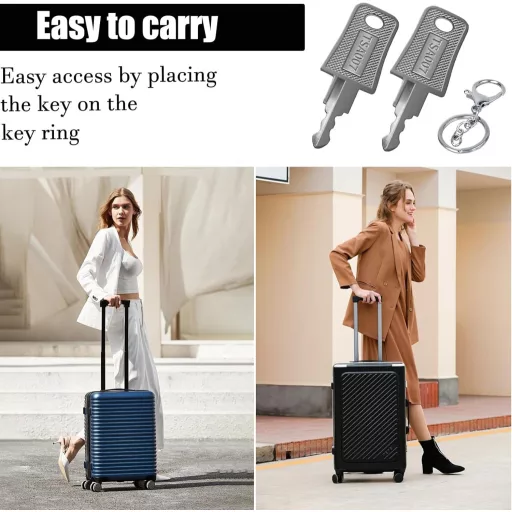 Set de chei DELAIHUIL TSA007 - 2 bucăți chei de rezervă din oțel inoxidabil pentru bagaje, valize, lacăte cu cifru, chei de urgență pentru călătorii