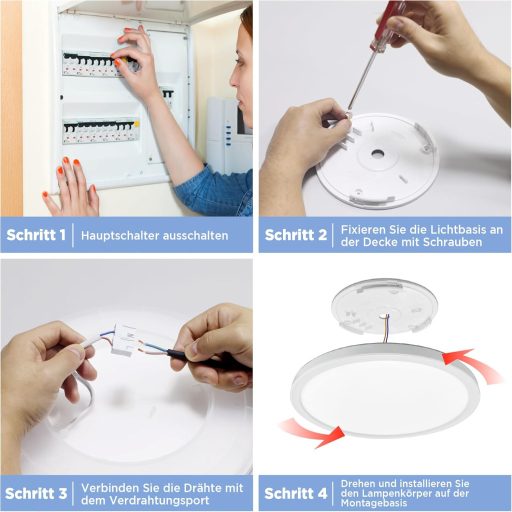 BestLuz LED stropna svjetiljka 18W 3600lm 4000K plosnata bijela kuhinja dnevni boravak