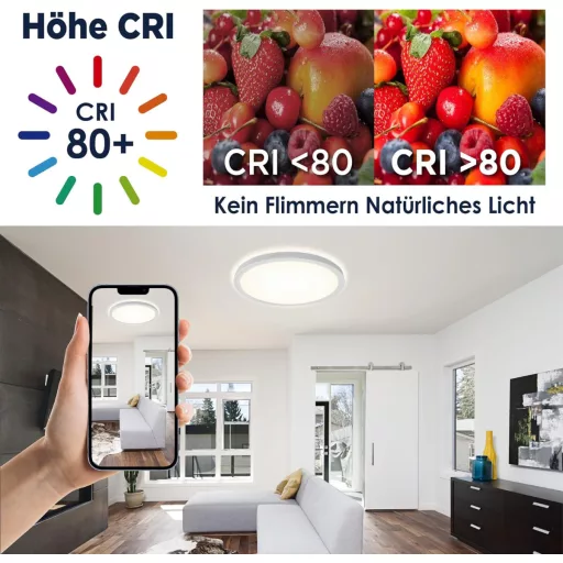 BestLuz LED stropna svjetiljka 18W 3600lm 4000K plosnata bijela kuhinja dnevni boravak