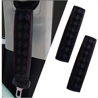   Adunsiaoto 2db Puha Vállpánt Védő Autó Biztonsági Öv Párna Fekete