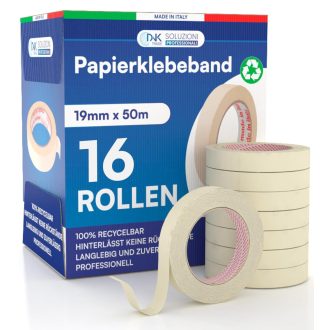  DNK TRADE 19mm x 50m Festő Papír Maszkoló Szalag 16 Tekercs Festéshez