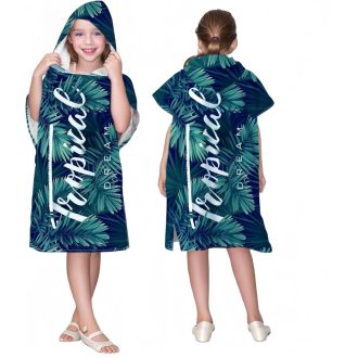   Detské froté pončo Proumhang z mikrovlákna – župan s kapucňou na pláž pre chlapcov a dievčatá, 60 x 75 cm, rýchloschnúci župan na vodu
