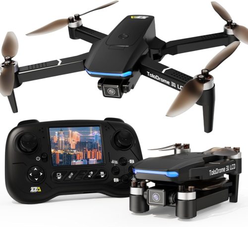 Toladrone TD31LCD Drón Beépített LCD Kijelzős Távirányítóval - Kefenélküli Motorral, Állítható Kamerával, Valós Idejű Képátvitellel, Kezdőkn