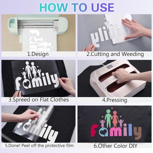 Folie termotransfer vinyl Sgooyir Korall 30,5 x 183 cm - Autocolant textil termic pentru tricouri, genți, șepci - Bază decorativă pentru hobby creativ