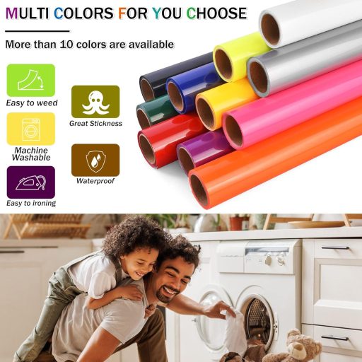 Sgooyir Piros Vasalható Vinyl Plotter Fólia Pólókhoz - Textil Hőtranszfer Fólia Ruhadekoráláshoz 30,5 x 183 cm