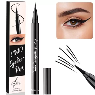   Waterproof Eyeliner Pen Precíz Ecsettel, Vízálló Szemceruza Nőknek Fekete