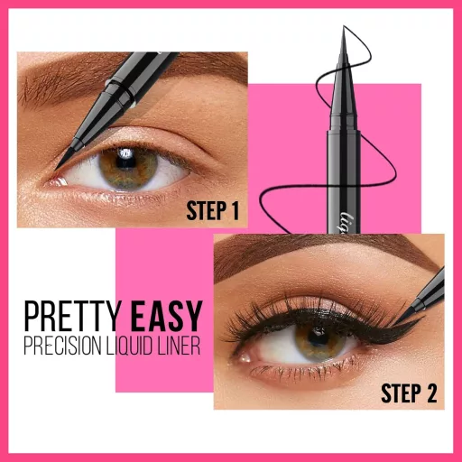 Waterproof Eyeliner Pen Precíz Ecsettel, Vízálló Szemceruza Nőknek Fekete