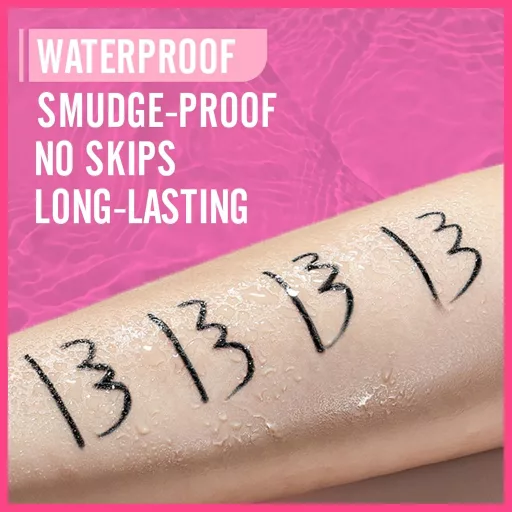 Waterproof Eyeliner Pen Precíz Ecsettel, Vízálló Szemceruza Nőknek Fekete