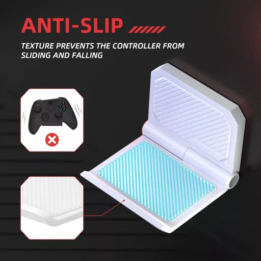 PlayVital FOLD nástenný držiak na ovládače PS5/PS4/Xbox Series X/S/Switch Pro a slúchadlá, biely, 2 kusy