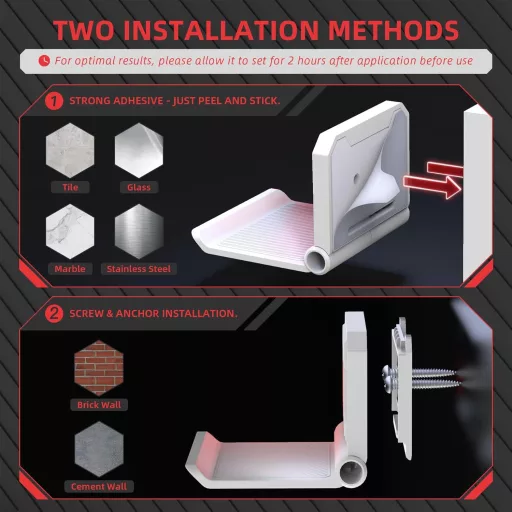 PlayVital FOLD nástenný držiak na ovládače PS5/PS4/Xbox Series X/S/Switch Pro a slúchadlá, biely, 2 kusy