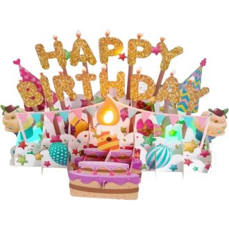   Koorium 3D pop-up rođendanska čestitka sa glazbom, motivom leptira i vatrometa