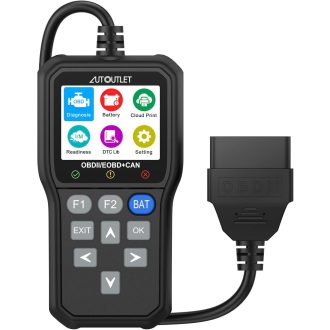   AUTOUTLET OBD2 Diagnosztikai Eszköz Színes Kijelzővel, QR Kód Olvasás és Akkuteszt Funkcióval