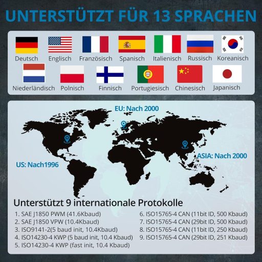 AUTOUTLET OBD2 Diagnosztikai Eszköz Színes Kijelzővel, QR Kód Olvasás és Akkuteszt Funkcióval