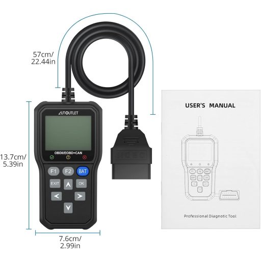 AUTOUTLET OBD2 Diagnosztikai Eszköz Színes Kijelzővel, QR Kód Olvasás és Akkuteszt Funkcióval