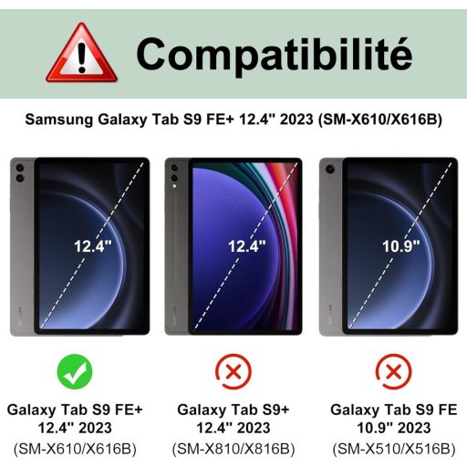 Jademall Samsung Galaxy Tab S9 FE+ 12.4" magnetska futrola s tipkovnicom, svijetlozelena